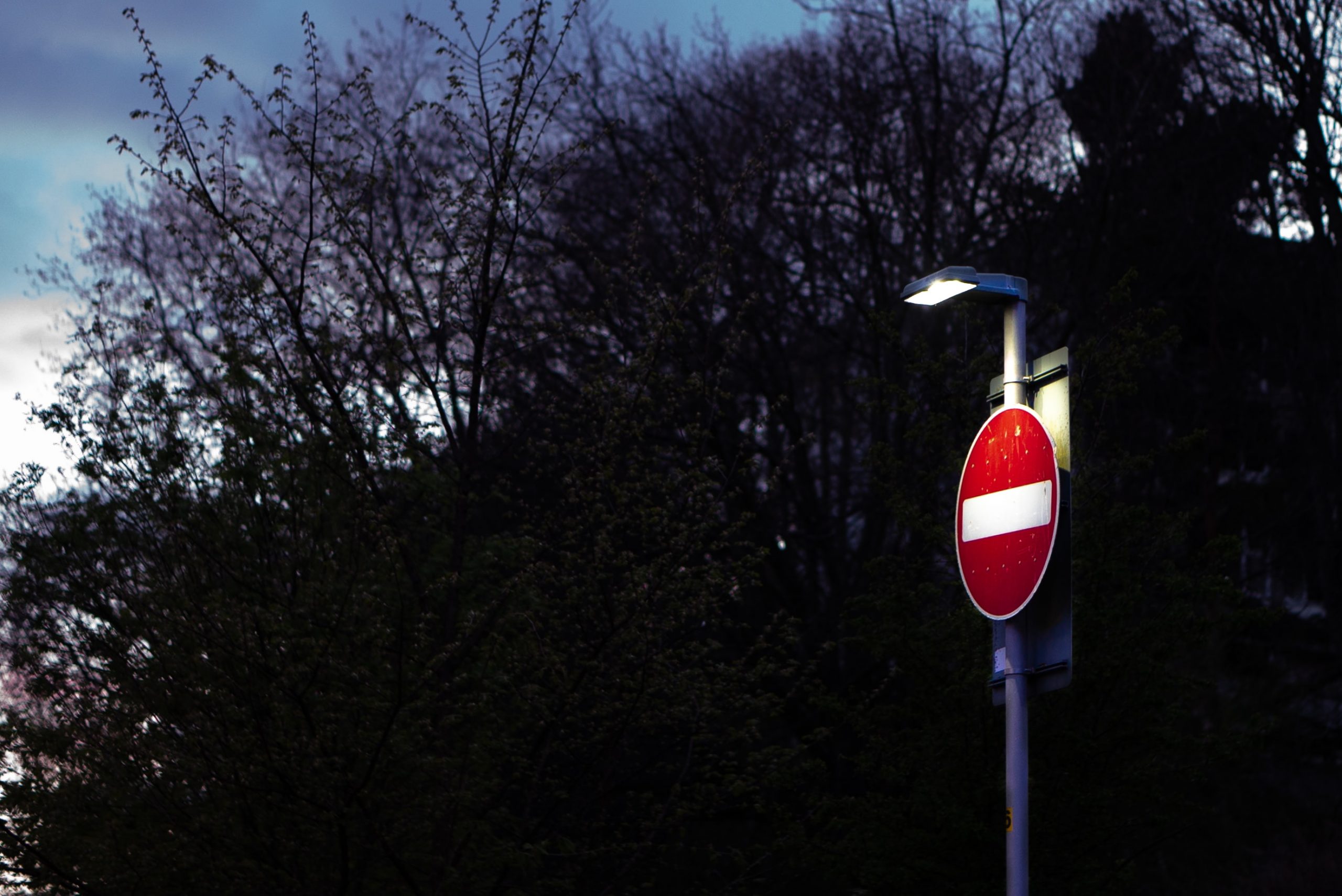 No Entry Sign post