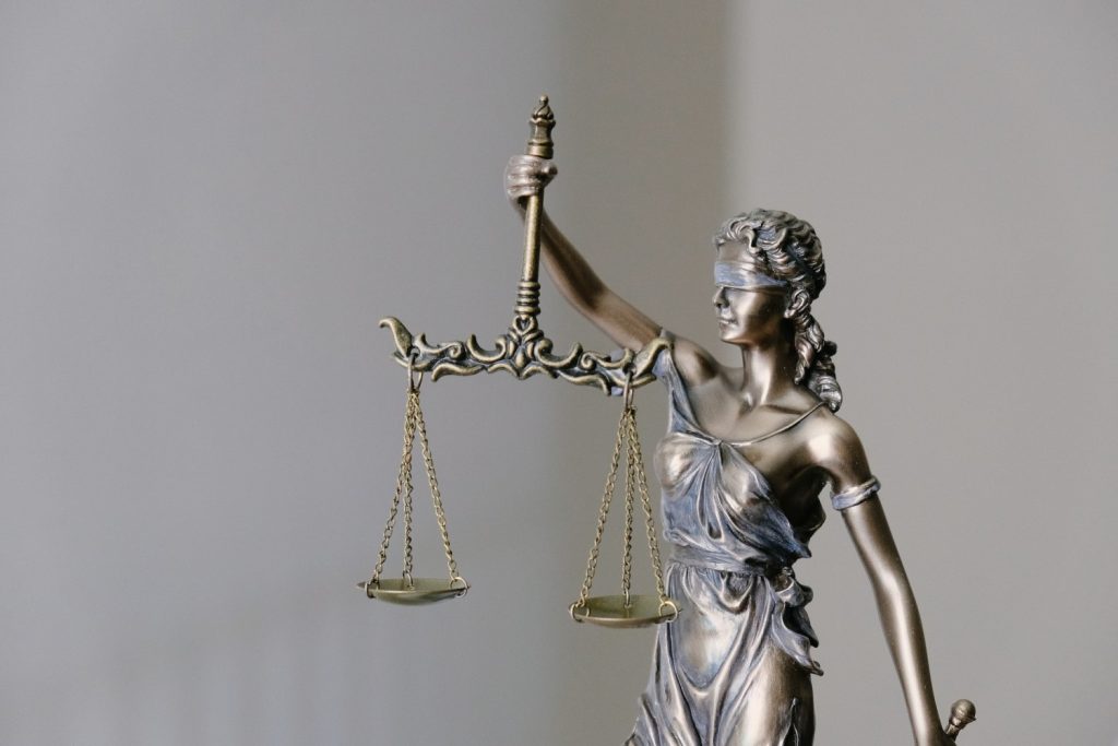 Justice statue with scales